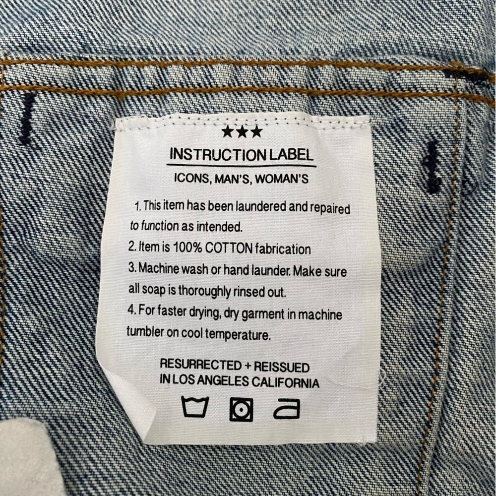 ICONS Objects of Devotion x Levi’s Reconstructed Denim Trucker Vest, Size M - Picture 15 of 16